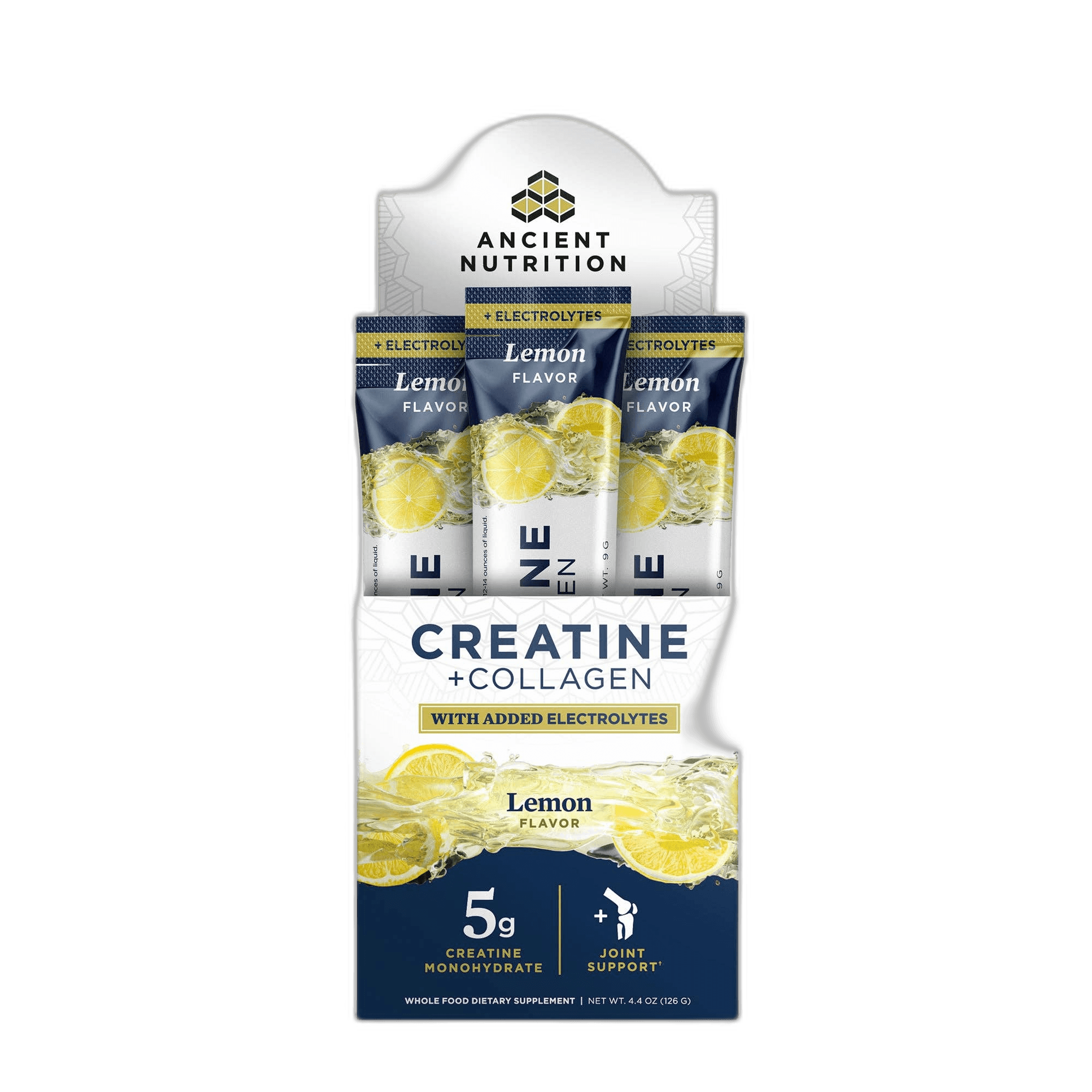 Creatine + Collagen + Electrolytes Stick Packs | Powder Lemon (14 Servings)